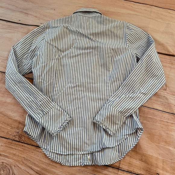 Lilly Pulitzer Womens Long Sleeve Button Up Shirt Size 8  Striped Ruffle Zebra - Picture 7 of 9